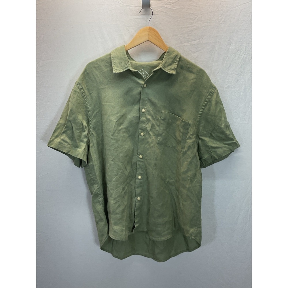 Alex Crane Linen Shirt Mens XXL Green Summer Vacation Resort Beach Travel Casual